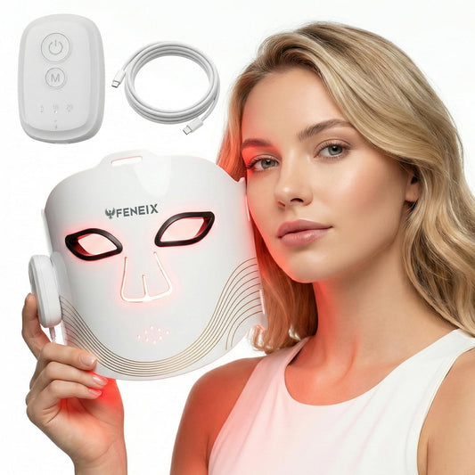 FENEIX Cordless LED Red Light Therapy Face Mask - White