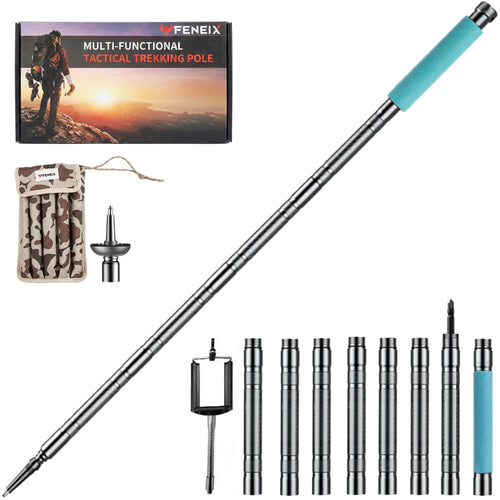 FENEIX 8-Section Collapsible Aluminum Hiking Stick - Luminous Handle