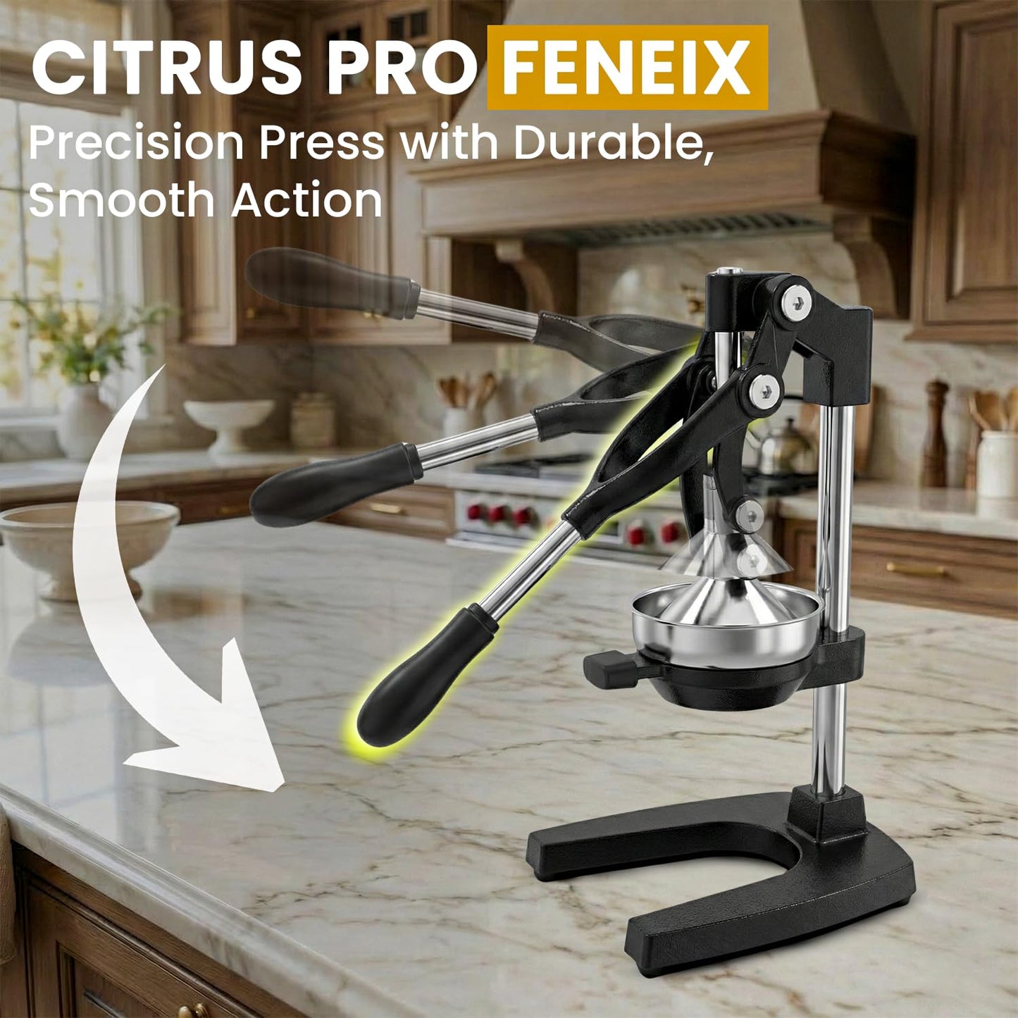 FENEIX Heavy-Duty Cast Iron Manual Citrus Juicer - Black - product image 3