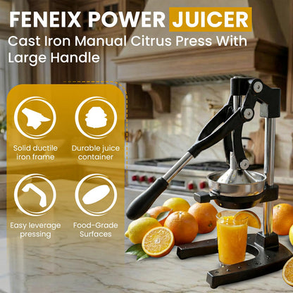 FENEIX Heavy-Duty Cast Iron Manual Citrus Juicer - Black - product image 6