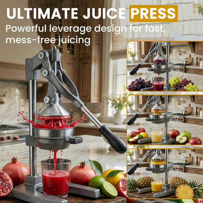 FENEIX Heavy-Duty Cast Iron Manual Citrus Juicer - Gray - product image 7