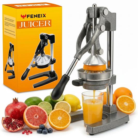 FENEIX Heavy-Duty Cast Iron Manual Citrus Juicer - Gray