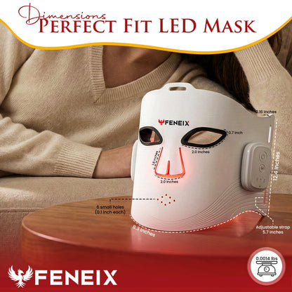 FENEIX Cordless LED Red Light Therapy Face Mask - White - product image 2