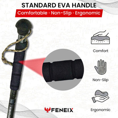 FENEIX 8-Section Collapsible Aluminum Hiking Stick - Round EVA Handle - product image 3