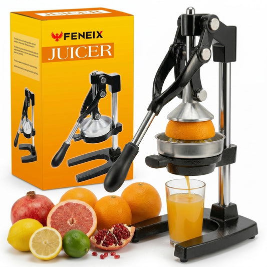 FENEIX Heavy-Duty Cast Iron Manual Citrus Juicer - Black