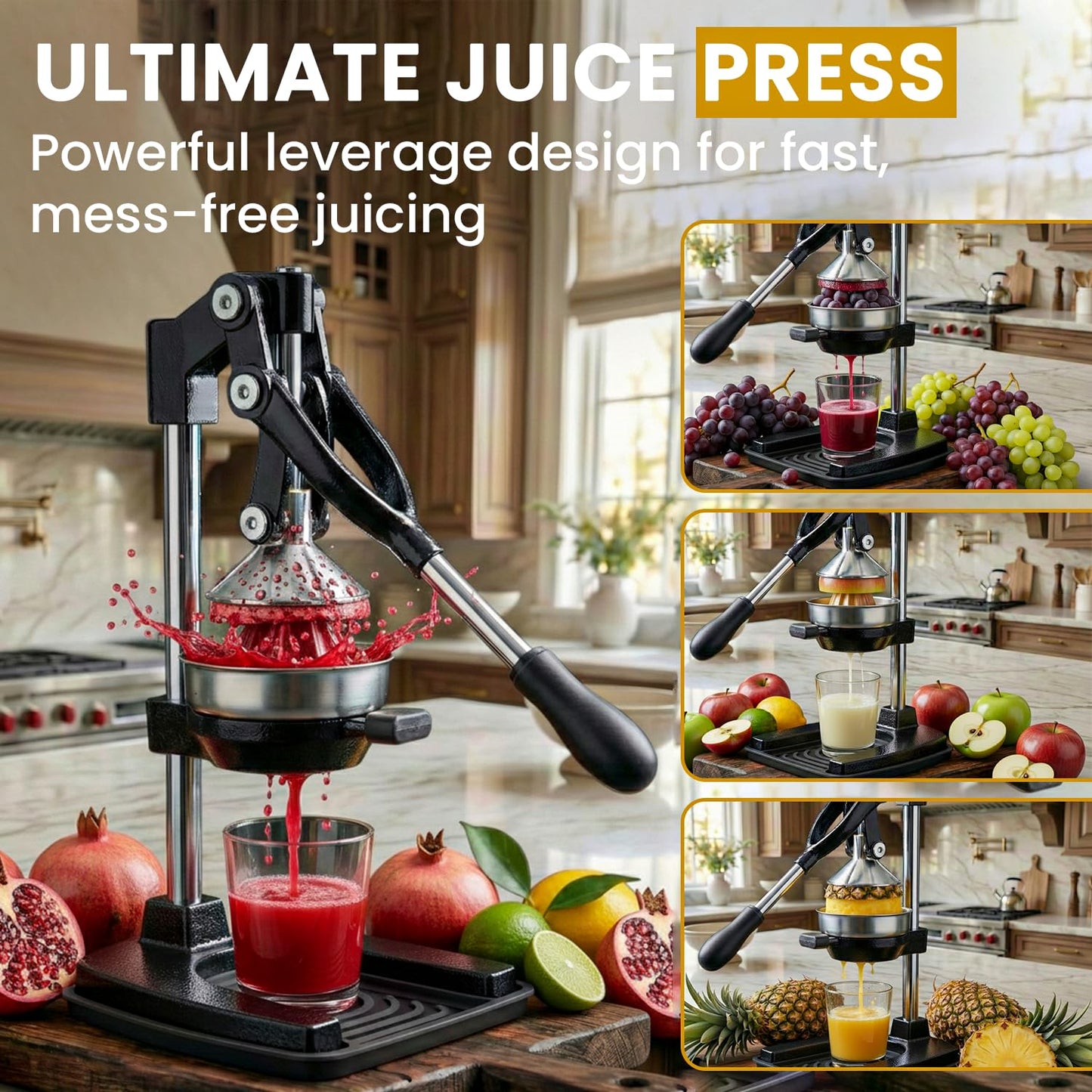 FENEIX Heavy-Duty Cast Iron Manual Citrus Juicer - Black - product image 7