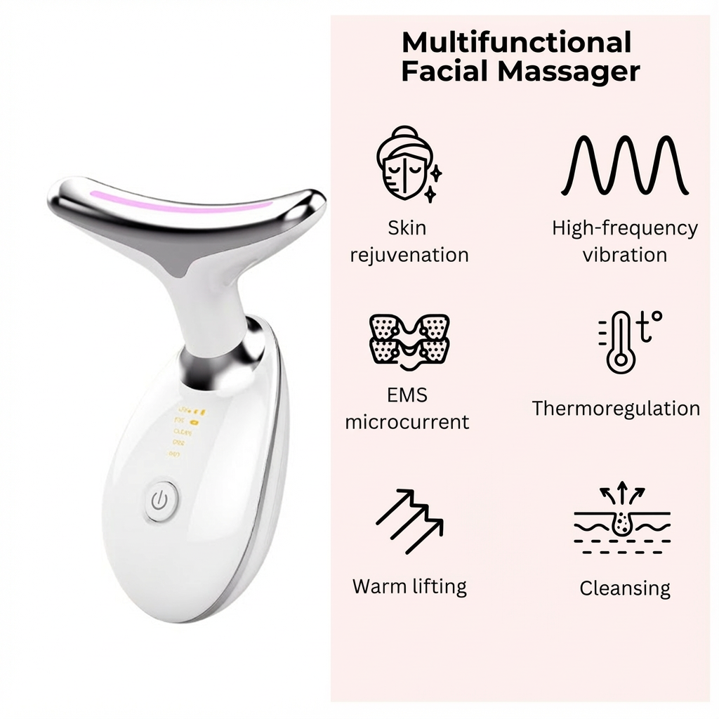 Multifunctional 7-in-1 Facial & Neck Massager